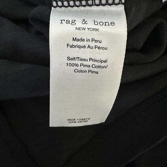 NWT Rag & Bone Womens Vintage Tee Black Short Sleeve Size Small Spellout Pima - Picture 7 of 7